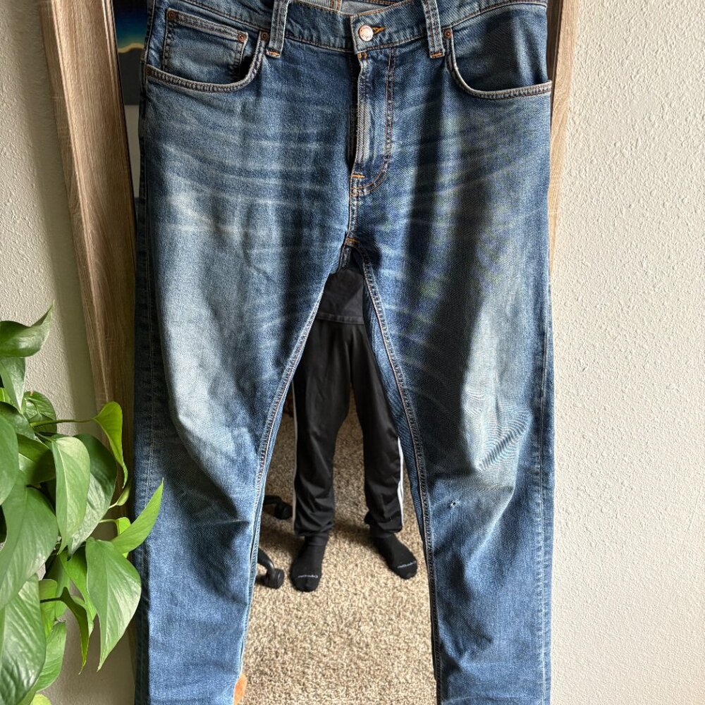 Nudie Jeans Thin Finn - 33 W 32 L - Mid Blue - Mens Denim Jeans